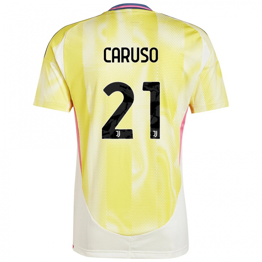 Børn Arianna Caruso #21 Solgul Udebane Spillertrøjer 2024/25 Trøje T-Shirt