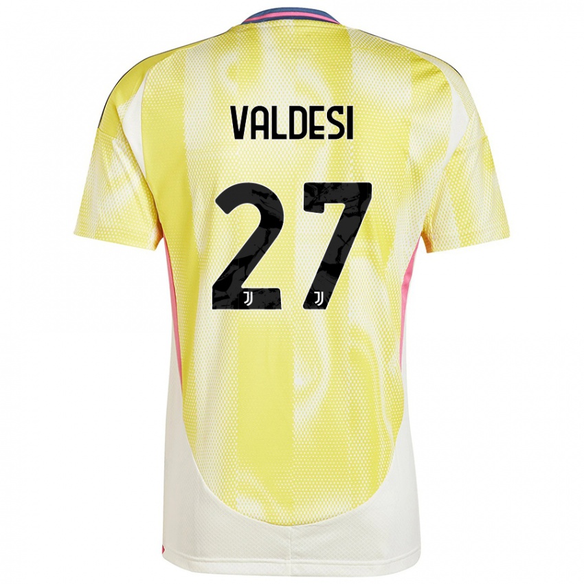 Børn Andrea Valdesi #27 Solgul Udebane Spillertrøjer 2024/25 Trøje T-Shirt