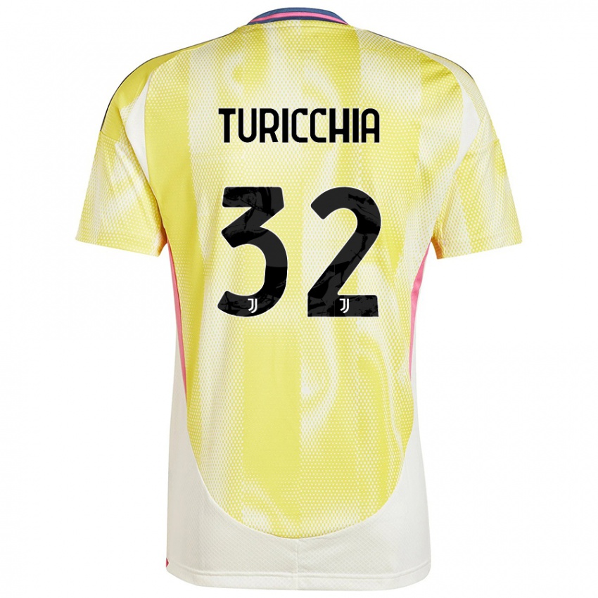 Børn Riccardo Turicchia #32 Solgul Udebane Spillertrøjer 2024/25 Trøje T-Shirt