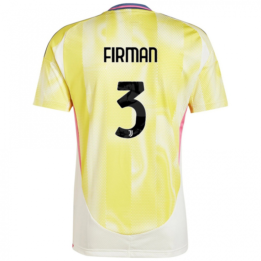 Børn Andriy Firman #3 Solgul Udebane Spillertrøjer 2024/25 Trøje T-Shirt