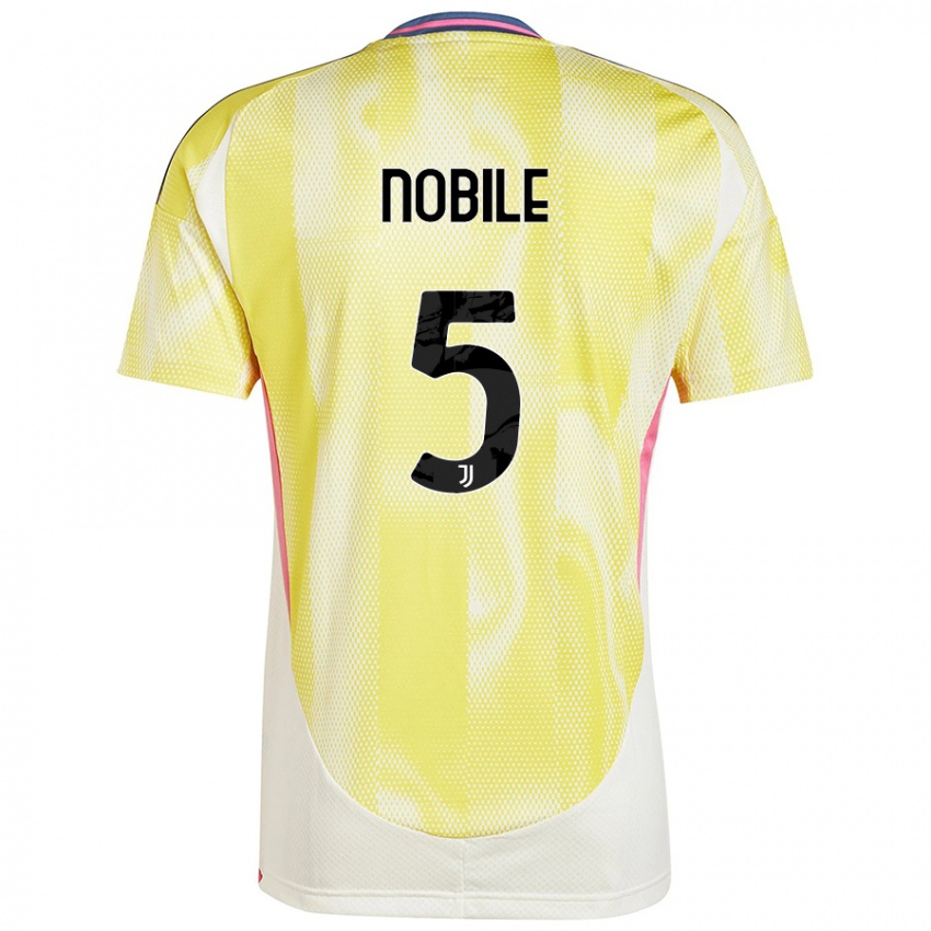 Børn Riccardo Nobile #5 Solgul Udebane Spillertrøjer 2024/25 Trøje T-Shirt