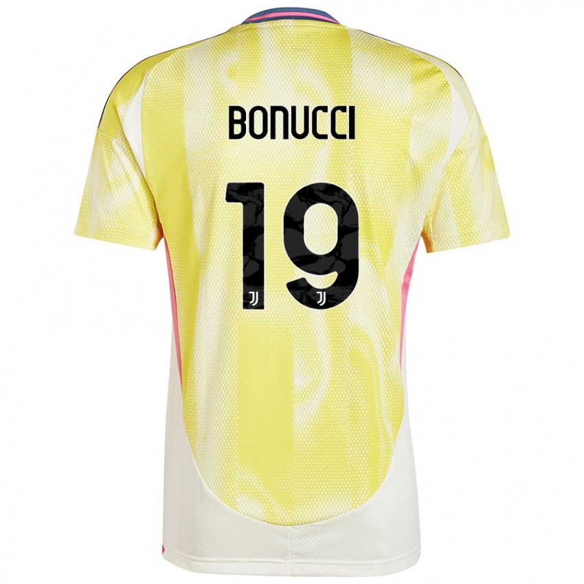 Børn Leonardo Bonucci #19 Solgul Udebane Spillertrøjer 2024/25 Trøje T-Shirt