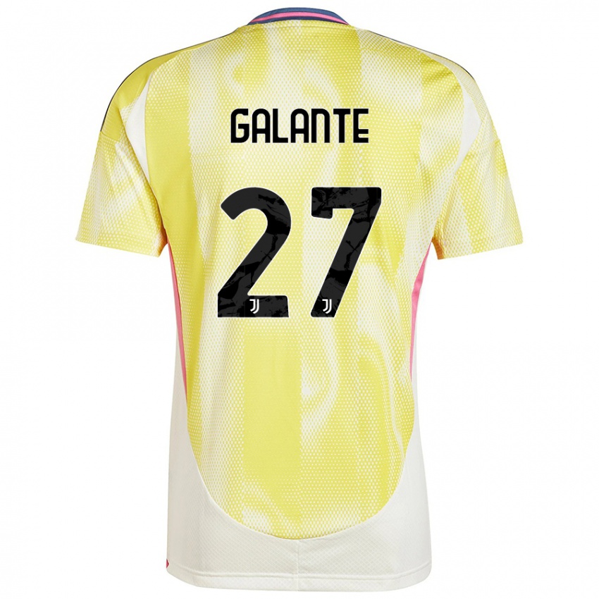 Børn Tommaso Galante #27 Solgul Udebane Spillertrøjer 2024/25 Trøje T-Shirt