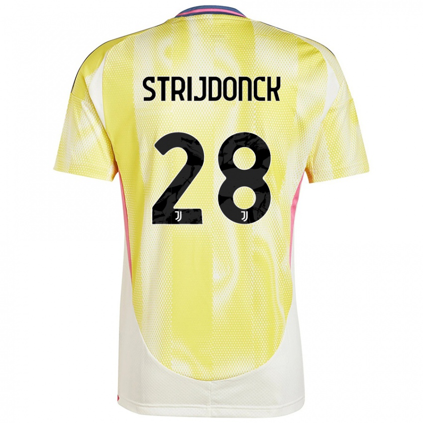 Børn Bayron Strijdonck #28 Solgul Udebane Spillertrøjer 2024/25 Trøje T-Shirt