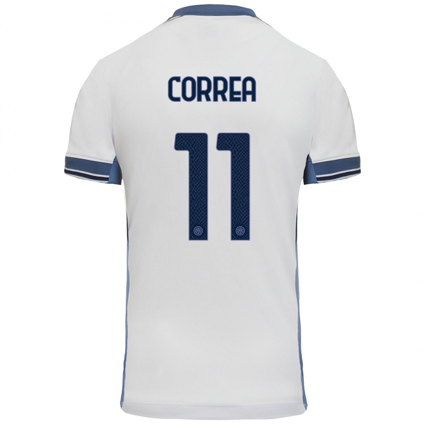 Børn Joaquin Correa #11 Hvid Grå Udebane Spillertrøjer 2024/25 Trøje T-Shirt