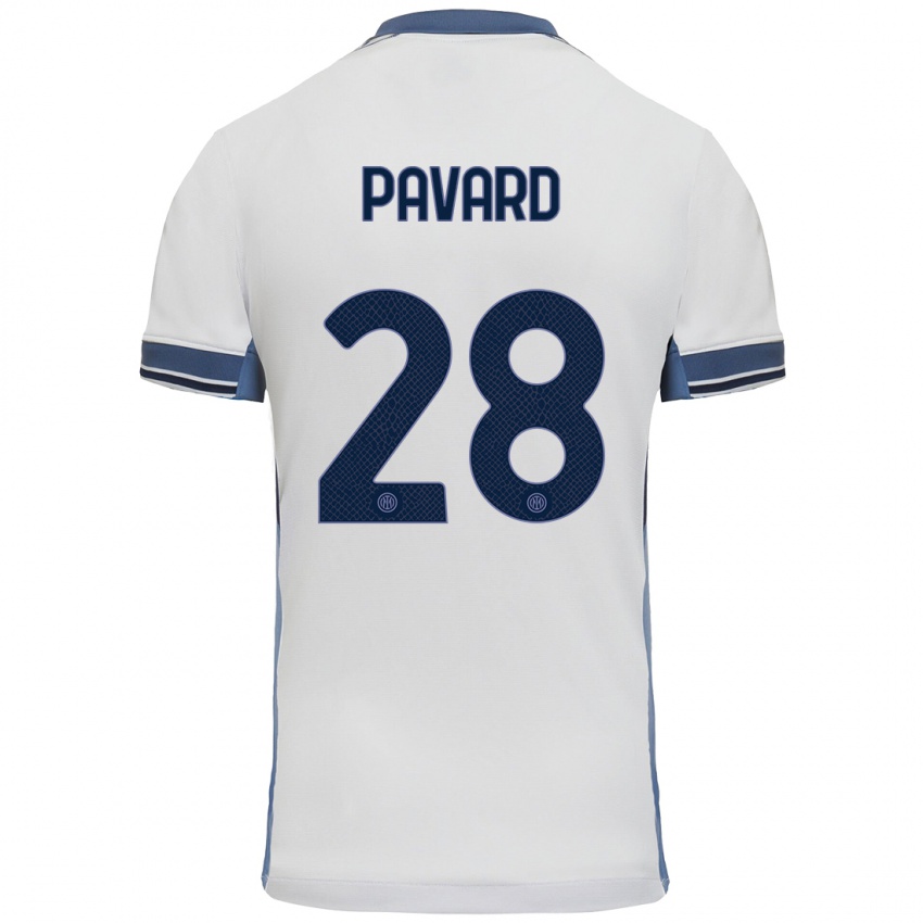 Børn Benjamin Pavard #28 Hvid Grå Udebane Spillertrøjer 2024/25 Trøje T-Shirt