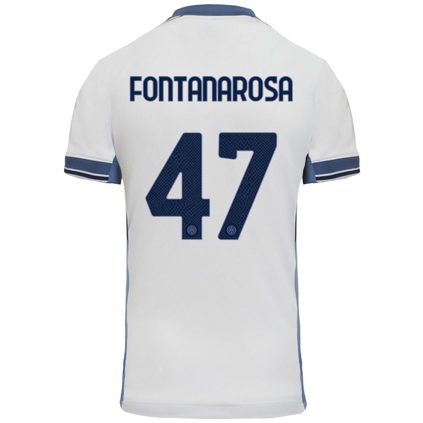 Børn Alessandro Fontanarosa #47 Hvid Grå Udebane Spillertrøjer 2024/25 Trøje T-Shirt