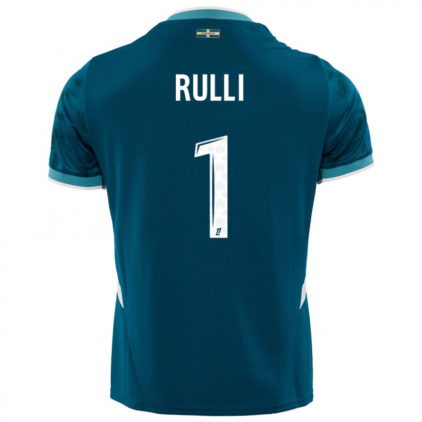 Børn Gerónimo Rulli #1 Turkis Blå Udebane Spillertrøjer 2024/25 Trøje T-Shirt