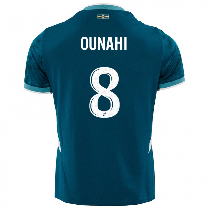 Børn Azzedine Ounahi #8 Turkis Blå Udebane Spillertrøjer 2024/25 Trøje T-Shirt