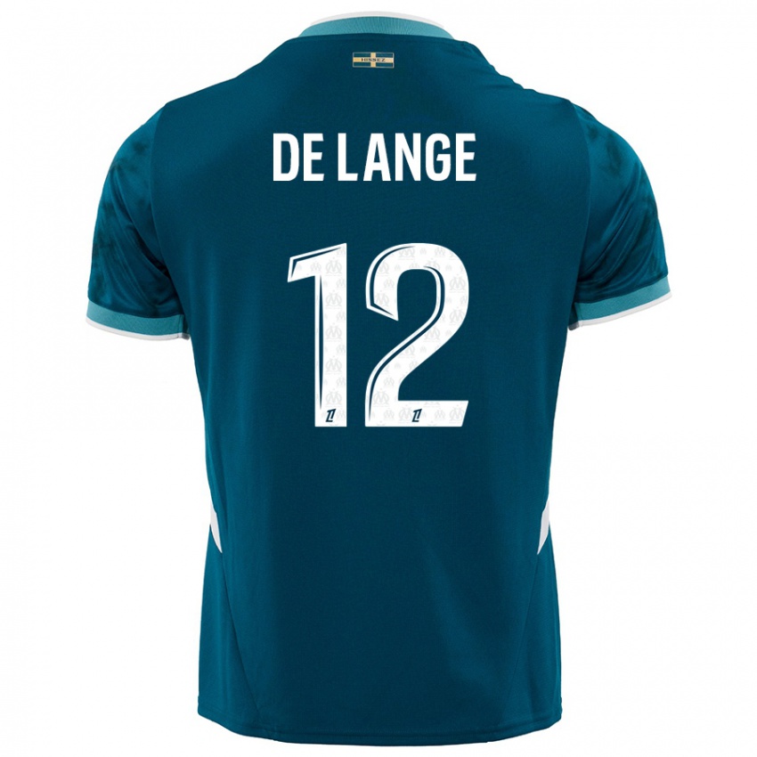 Børn Jeffrey De Lange #12 Turkis Blå Udebane Spillertrøjer 2024/25 Trøje T-Shirt