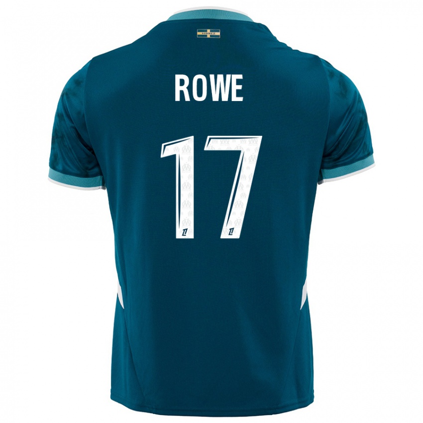 Børn Jonathan Rowe #17 Turkis Blå Udebane Spillertrøjer 2024/25 Trøje T-Shirt