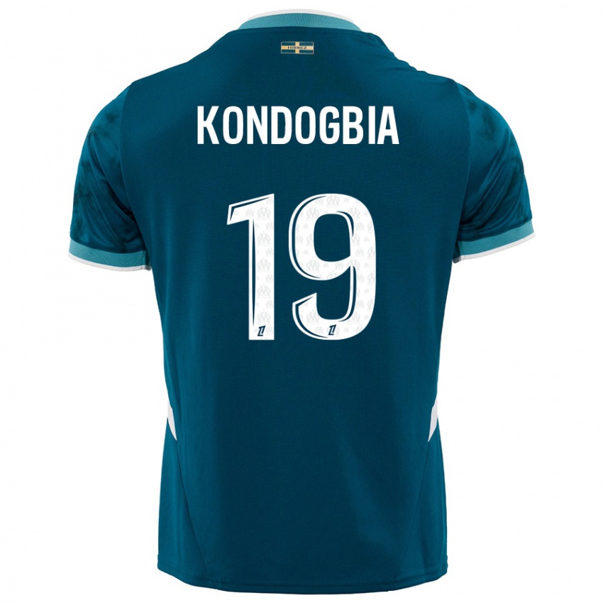 Børn Geoffrey Kondogbia #19 Turkis Blå Udebane Spillertrøjer 2024/25 Trøje T-Shirt