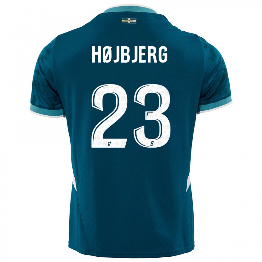 Børn Pierre Emile Hojbjerg #23 Turkis Blå Udebane Spillertrøjer 2024/25 Trøje T-Shirt