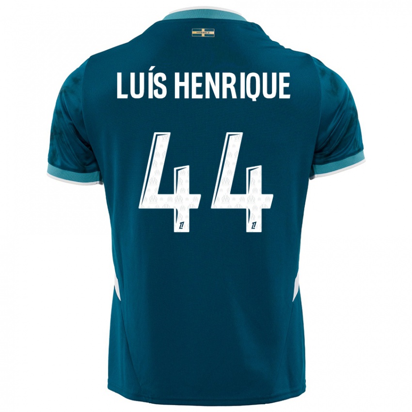 Børn Luis Henrique #44 Turkis Blå Udebane Spillertrøjer 2024/25 Trøje T-Shirt