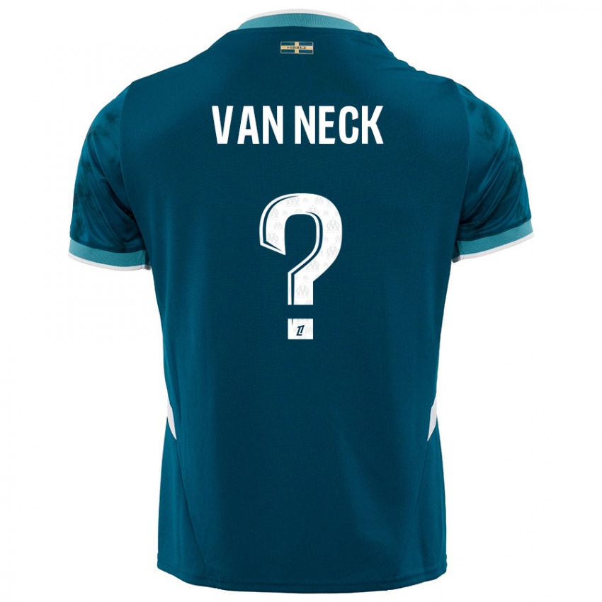 Børn Jelle Van Neck #0 Turkis Blå Udebane Spillertrøjer 2024/25 Trøje T-Shirt