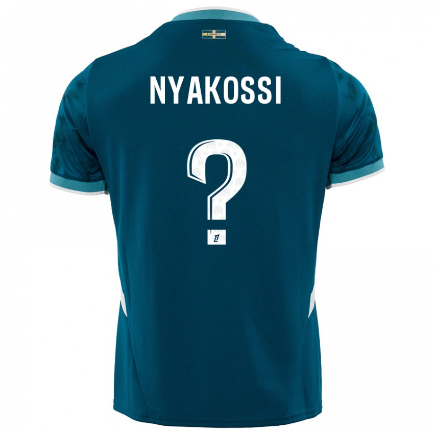 Børn Roggerio Nyakossi #0 Turkis Blå Udebane Spillertrøjer 2024/25 Trøje T-Shirt