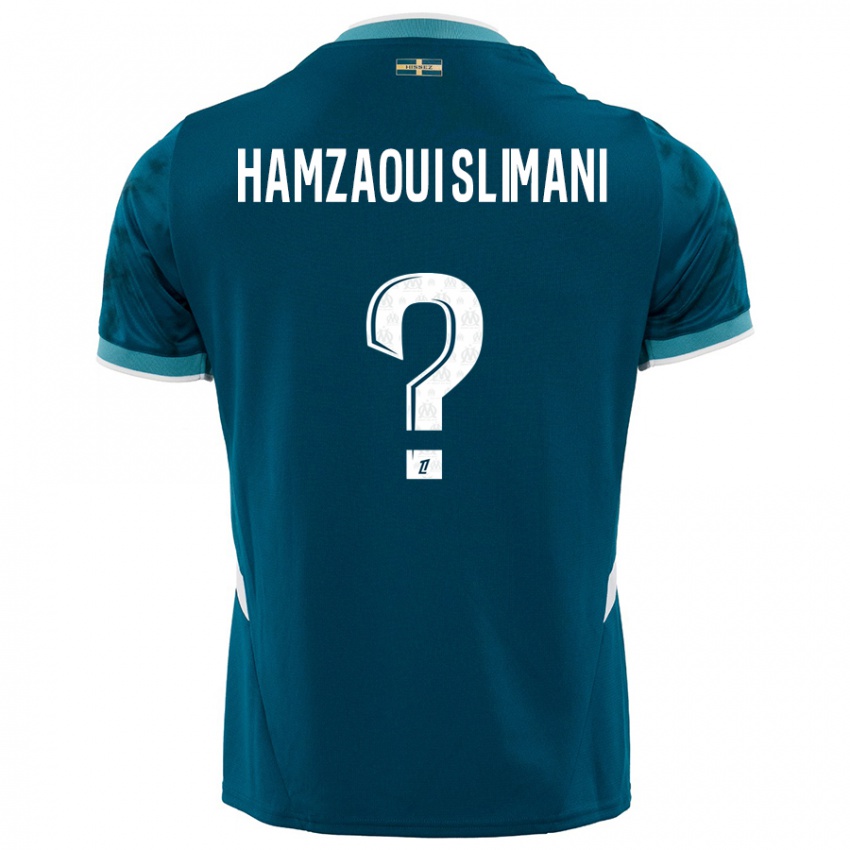 Børn Hilan Hamzaoui Slimani #0 Turkis Blå Udebane Spillertrøjer 2024/25 Trøje T-Shirt