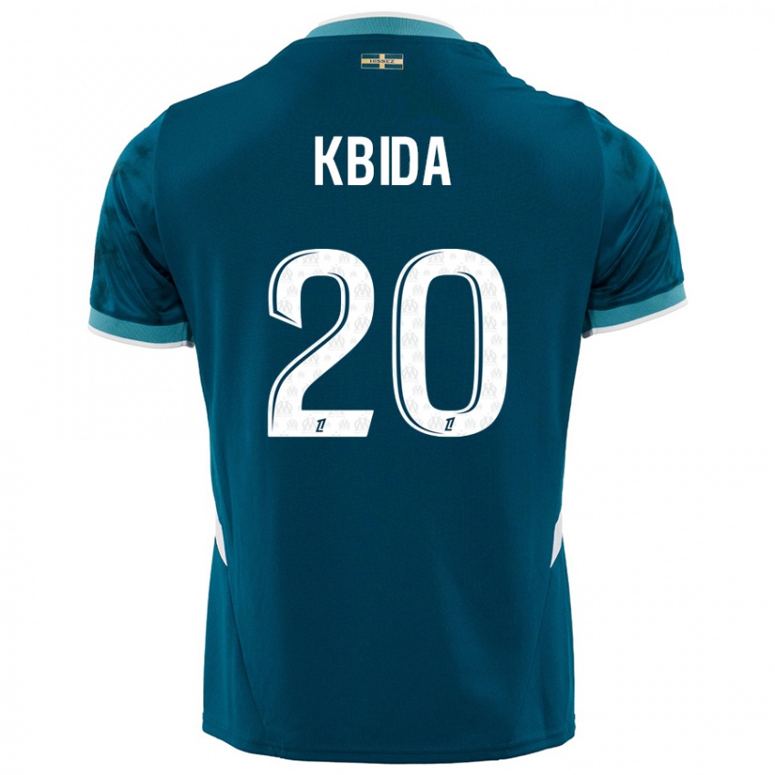 Børn Inès Kbida #20 Turkis Blå Udebane Spillertrøjer 2024/25 Trøje T-Shirt