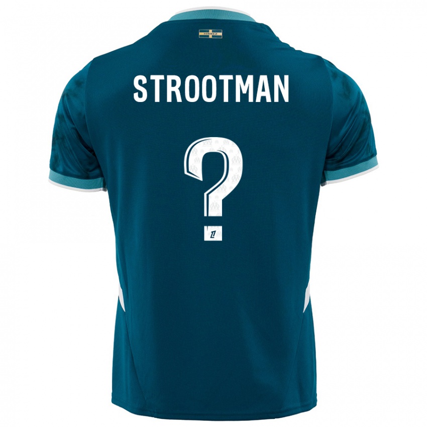 Børn Kevin Strootman #0 Turkis Blå Udebane Spillertrøjer 2024/25 Trøje T-Shirt