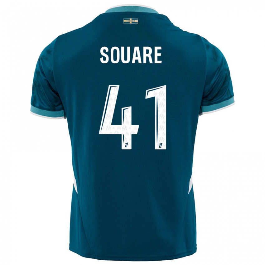 Børn Cheick Souare #41 Turkis Blå Udebane Spillertrøjer 2024/25 Trøje T-Shirt