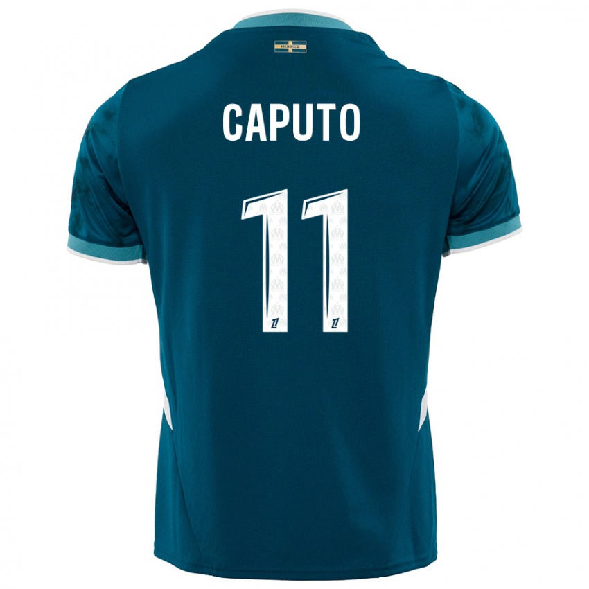 Børn Cindy Caputo #11 Turkis Blå Udebane Spillertrøjer 2024/25 Trøje T-Shirt