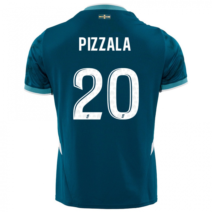 Børn Caroline Pizzala #20 Turkis Blå Udebane Spillertrøjer 2024/25 Trøje T-Shirt