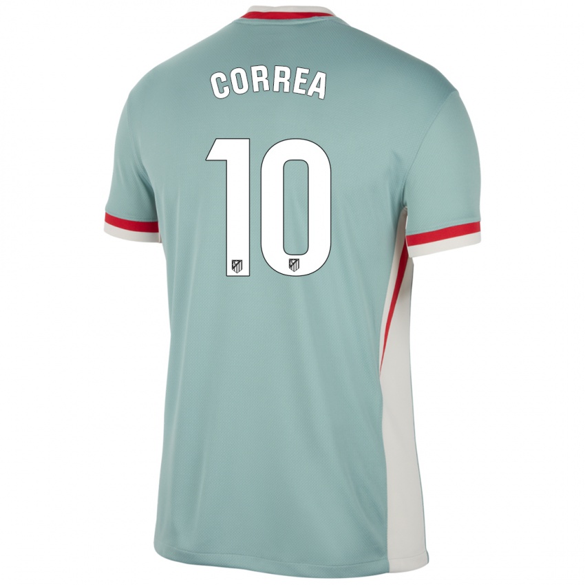 Børn Angel Correa #10 Lys Beige Blå Udebane Spillertrøjer 2024/25 Trøje T-Shirt