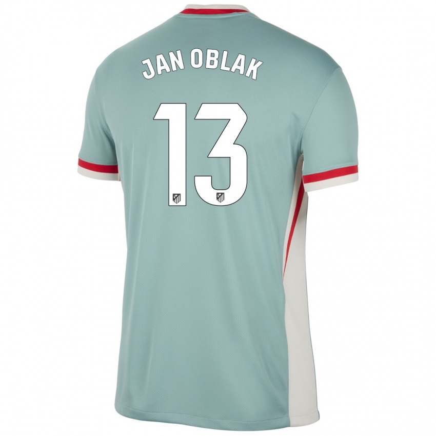 Børn Jan Oblak #13 Lys Beige Blå Udebane Spillertrøjer 2024/25 Trøje T-Shirt