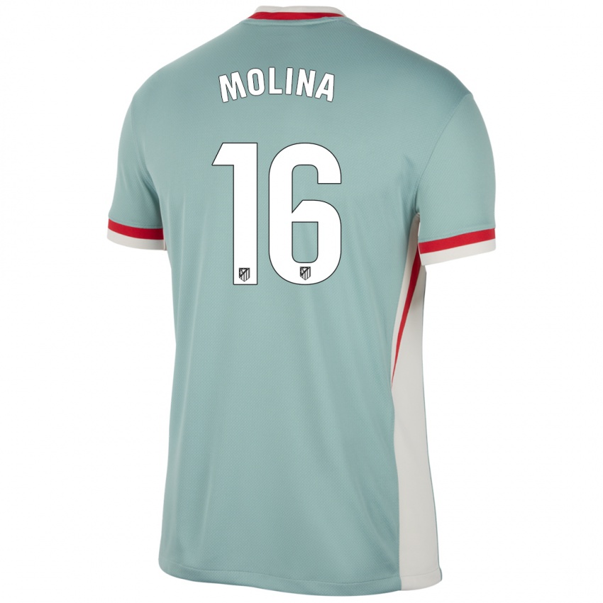 Børn Nahuel Molina #16 Lys Beige Blå Udebane Spillertrøjer 2024/25 Trøje T-Shirt