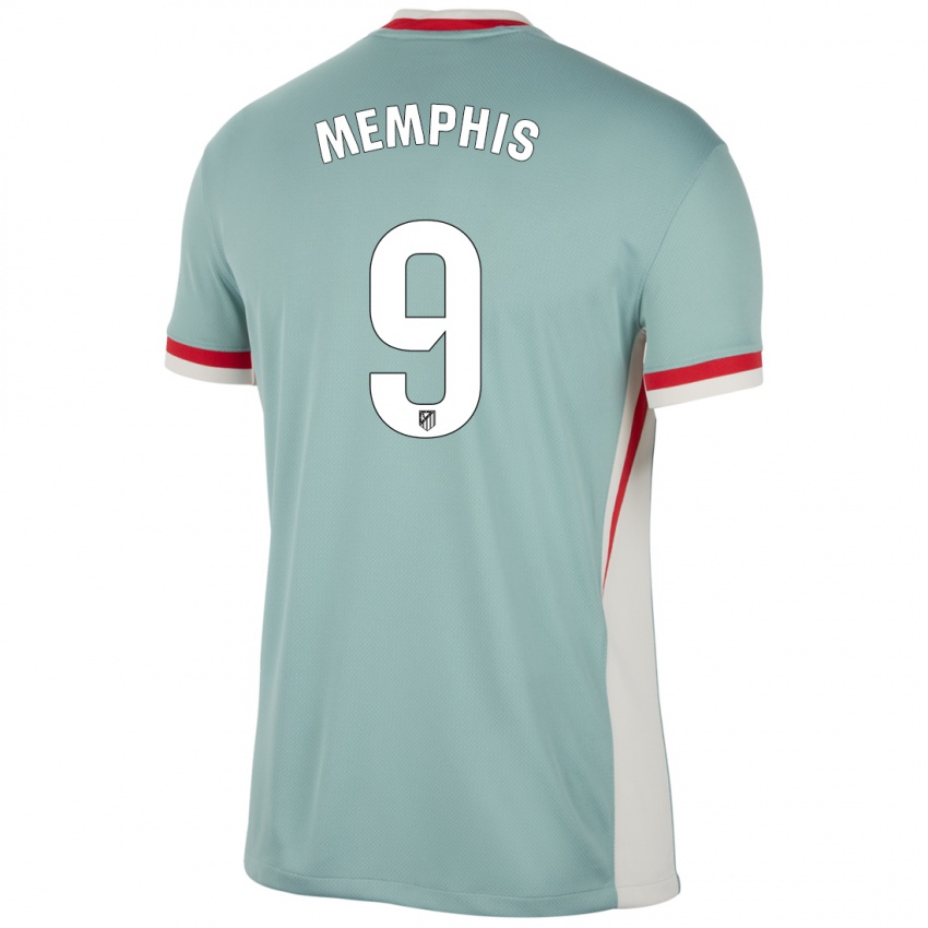 Børn Memphis Depay #9 Lys Beige Blå Udebane Spillertrøjer 2024/25 Trøje T-Shirt