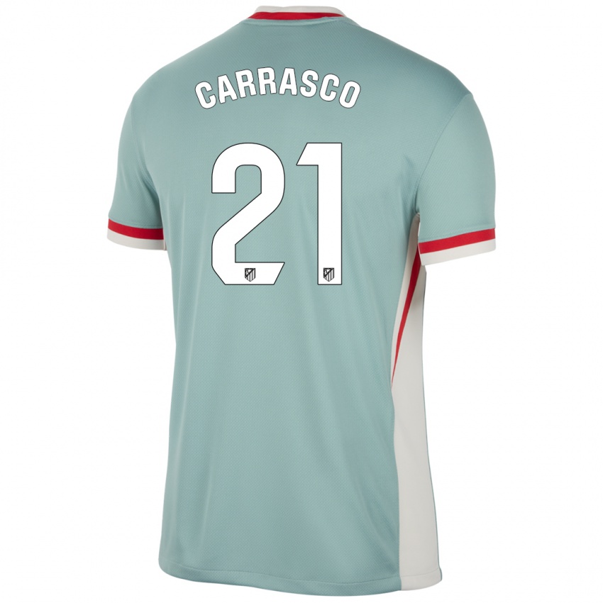 Børn Yannick Carrasco #21 Lys Beige Blå Udebane Spillertrøjer 2024/25 Trøje T-Shirt