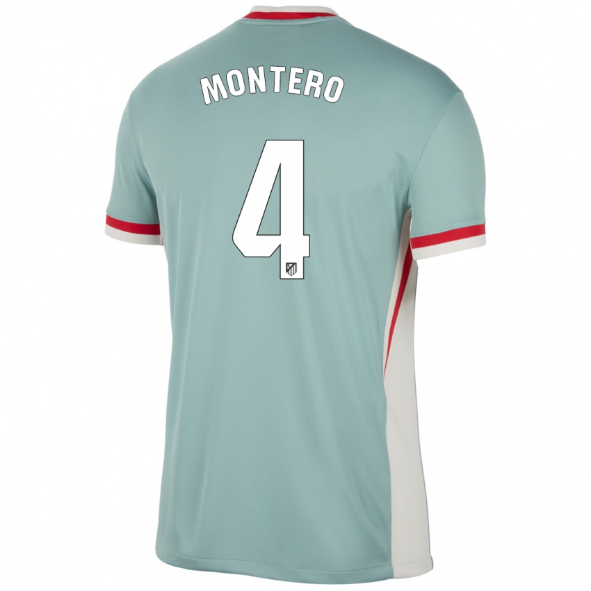 Børn Francisco Montero #4 Lys Beige Blå Udebane Spillertrøjer 2024/25 Trøje T-Shirt