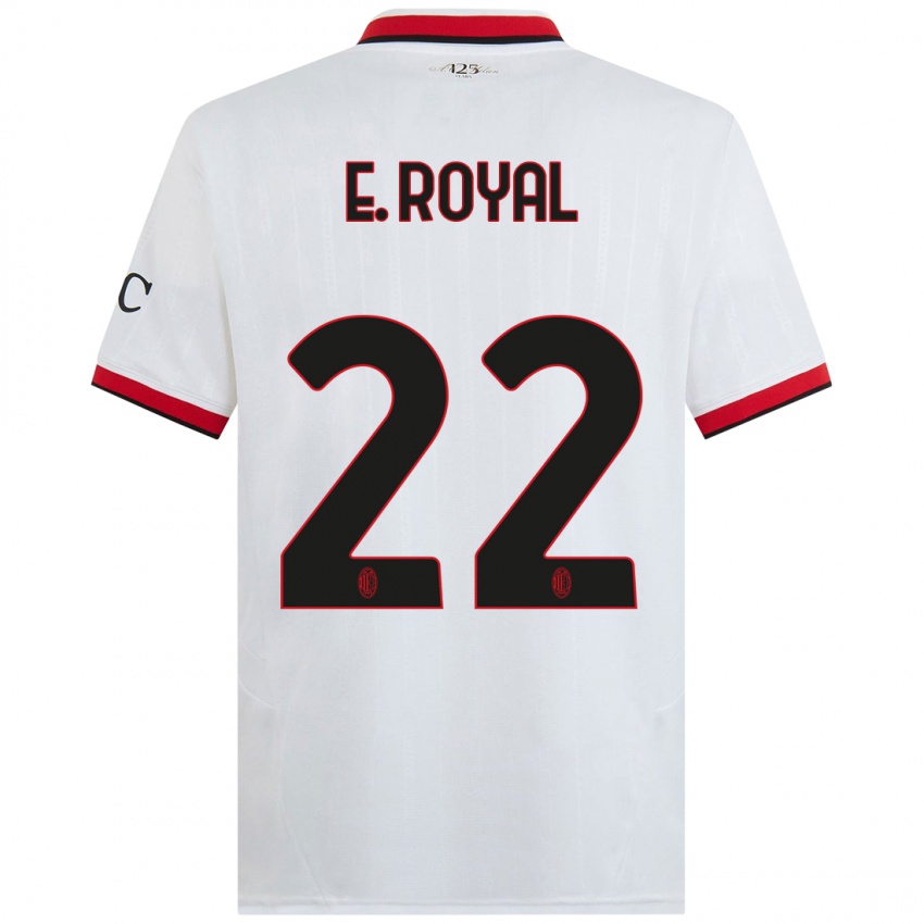 Børn Emerson Royal #22 Hvid Sort Rød Udebane Spillertrøjer 2024/25 Trøje T-Shirt