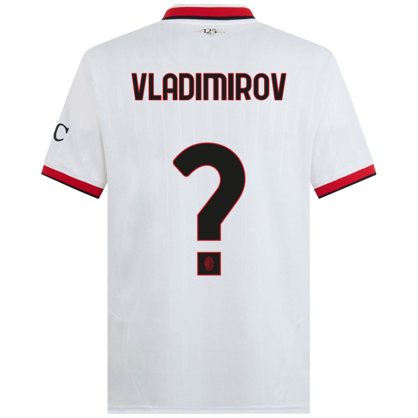 Børn Valeri Vladimirov #0 Hvid Sort Rød Udebane Spillertrøjer 2024/25 Trøje T-Shirt