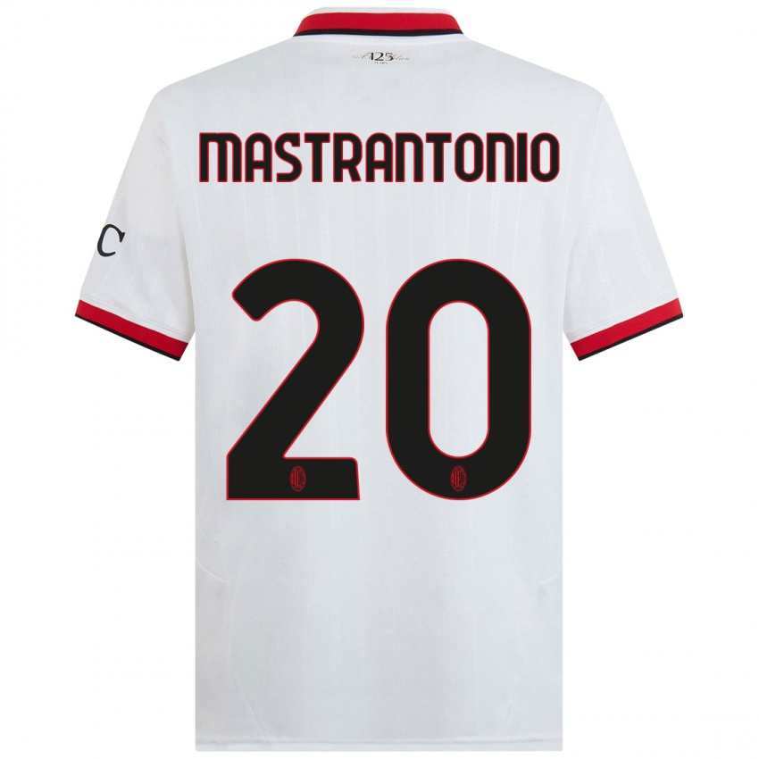 Børn Davide Mastrantonio #20 Hvid Sort Rød Udebane Spillertrøjer 2024/25 Trøje T-Shirt