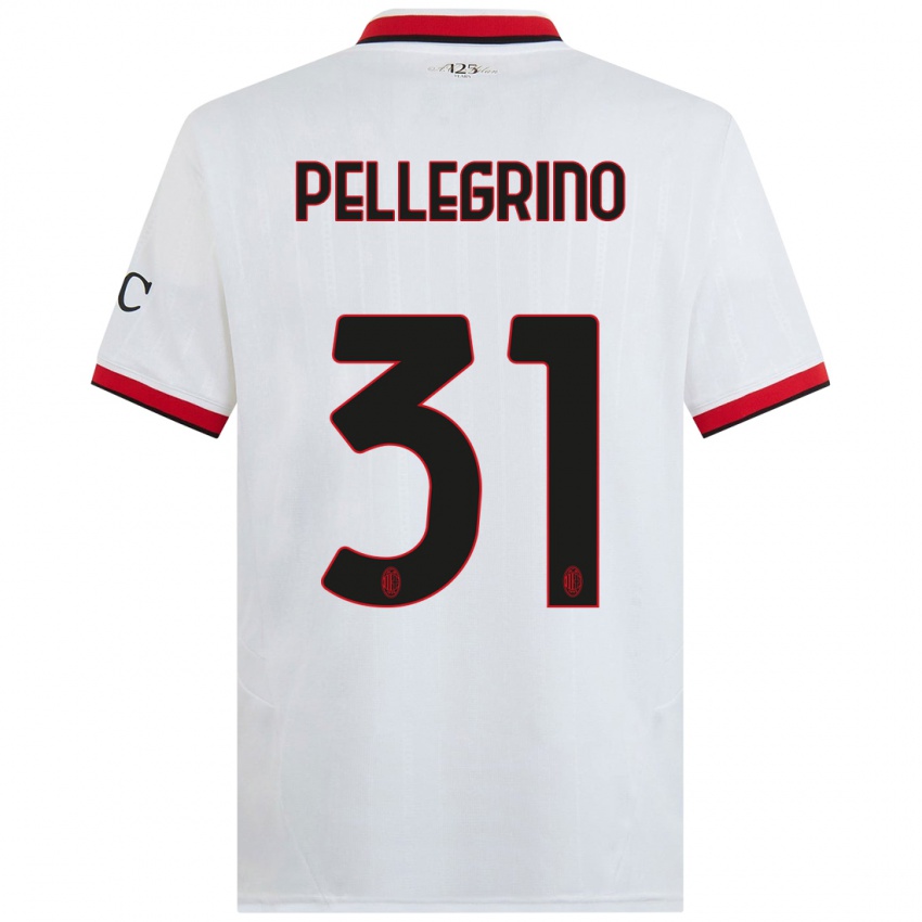 Børn Marco Pellegrino #31 Hvid Sort Rød Udebane Spillertrøjer 2024/25 Trøje T-Shirt