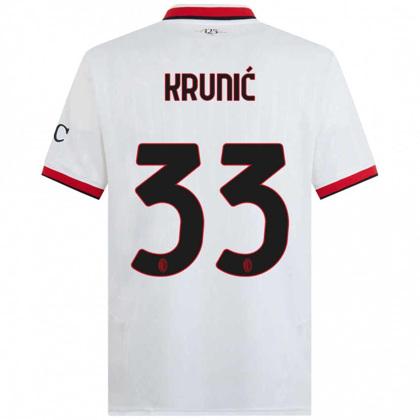 Børn Rade Krunic #33 Hvid Sort Rød Udebane Spillertrøjer 2024/25 Trøje T-Shirt