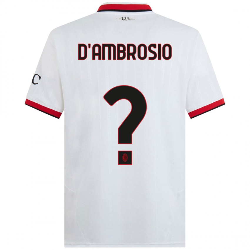 Børn Antonio D'ambrosio #0 Hvid Sort Rød Udebane Spillertrøjer 2024/25 Trøje T-Shirt