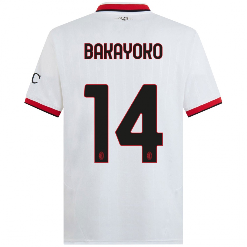 Børn Tiemoue Bakayoko #14 Hvid Sort Rød Udebane Spillertrøjer 2024/25 Trøje T-Shirt