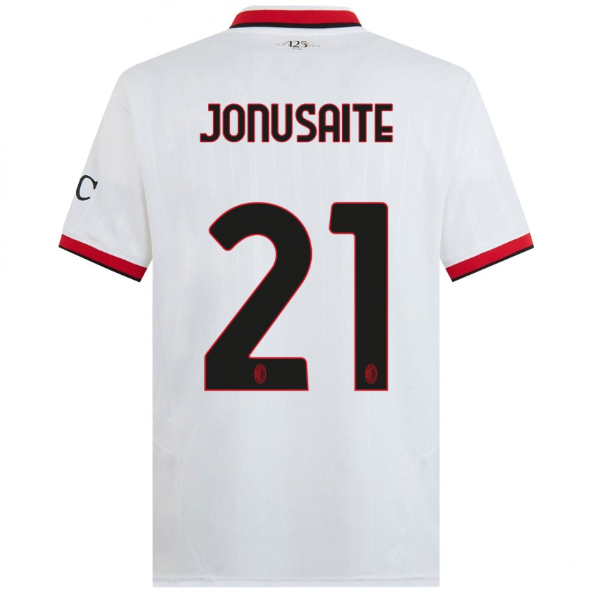 Børn Rimante Jonusaite #21 Hvid Sort Rød Udebane Spillertrøjer 2024/25 Trøje T-Shirt