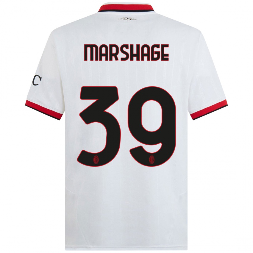 Børn Wilgot Marshage #39 Hvid Sort Rød Udebane Spillertrøjer 2024/25 Trøje T-Shirt