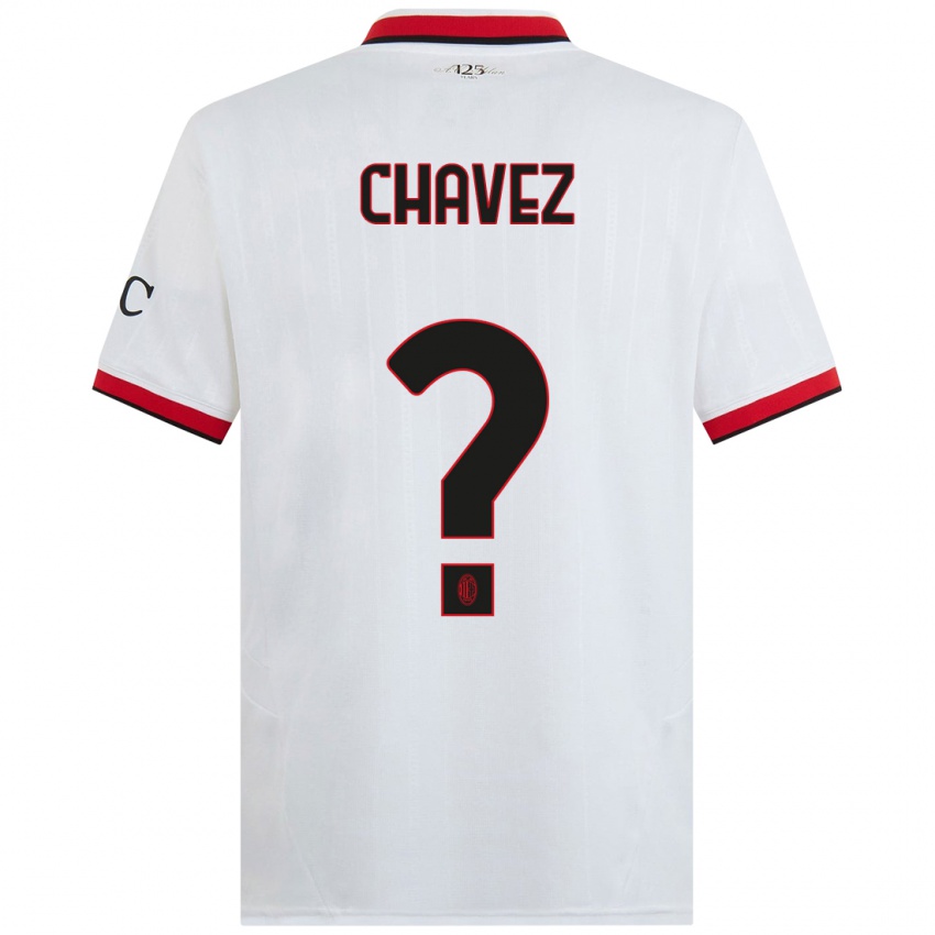 Børn Maikol Cifuentes Chavez #0 Hvid Sort Rød Udebane Spillertrøjer 2024/25 Trøje T-Shirt