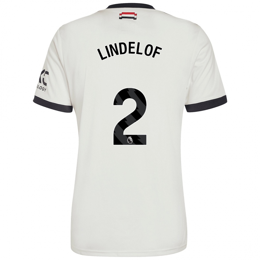 Børn Victor Lindelof #2 Råhvid Tredje Sæt Spillertrøjer 2024/25 Trøje T-Shirt