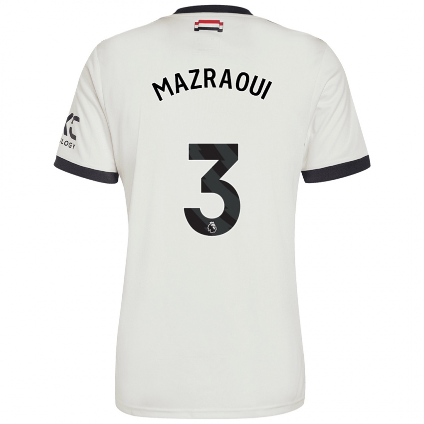 Børn Noussair Mazraoui #3 Råhvid Tredje Sæt Spillertrøjer 2024/25 Trøje T-Shirt