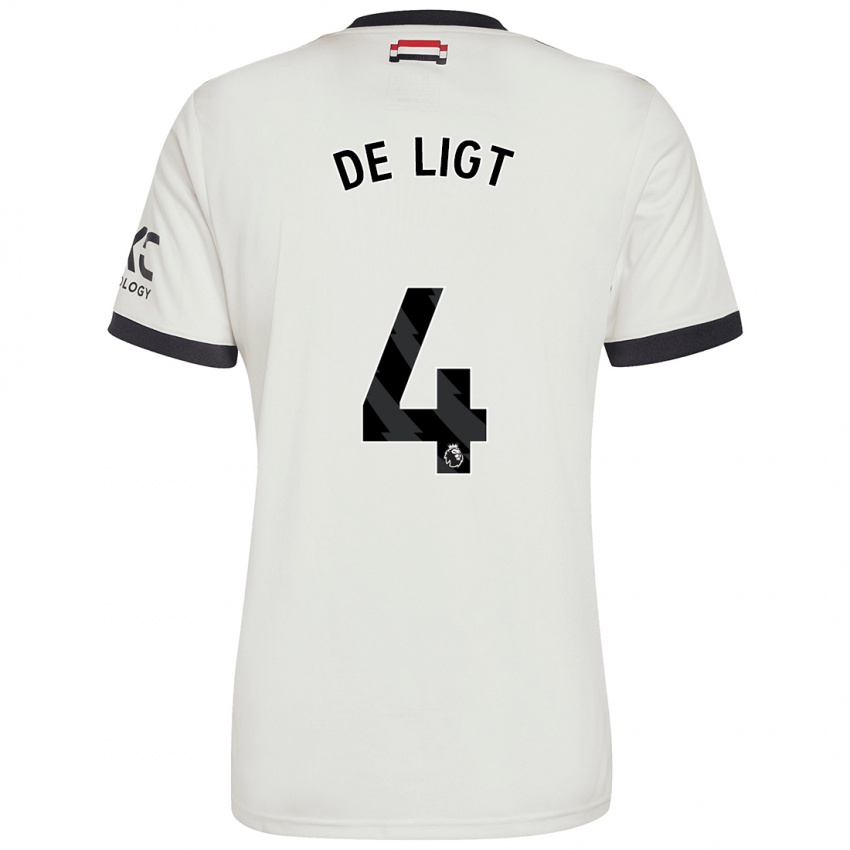 Børn Matthijs De Ligt #4 Råhvid Tredje Sæt Spillertrøjer 2024/25 Trøje T-Shirt