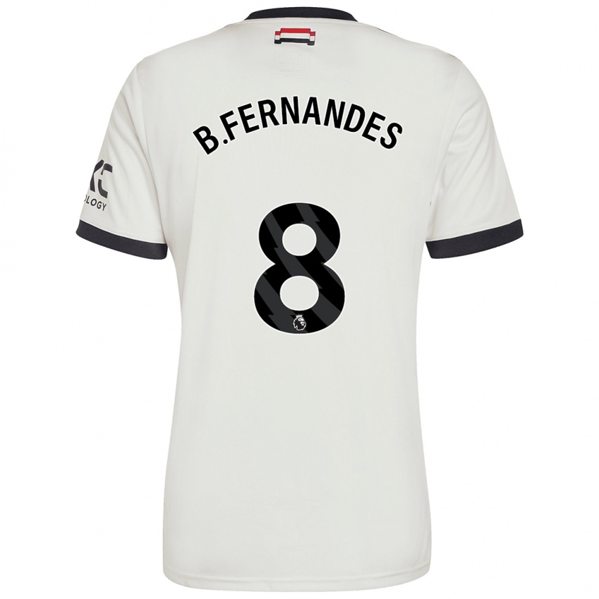 Børn Bruno Fernandes #8 Råhvid Tredje Sæt Spillertrøjer 2024/25 Trøje T-Shirt