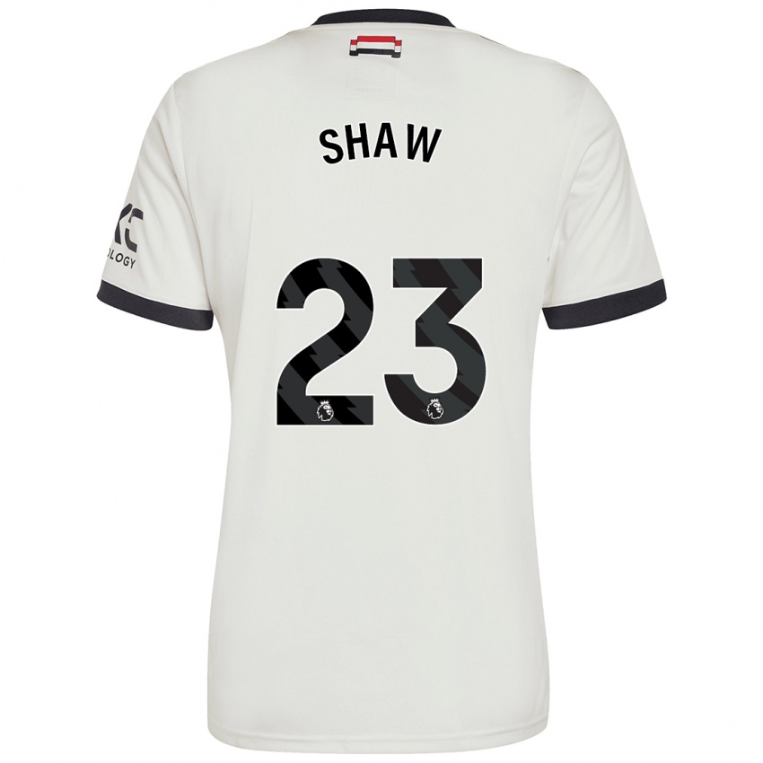 Børn Luke Shaw #23 Råhvid Tredje Sæt Spillertrøjer 2024/25 Trøje T-Shirt