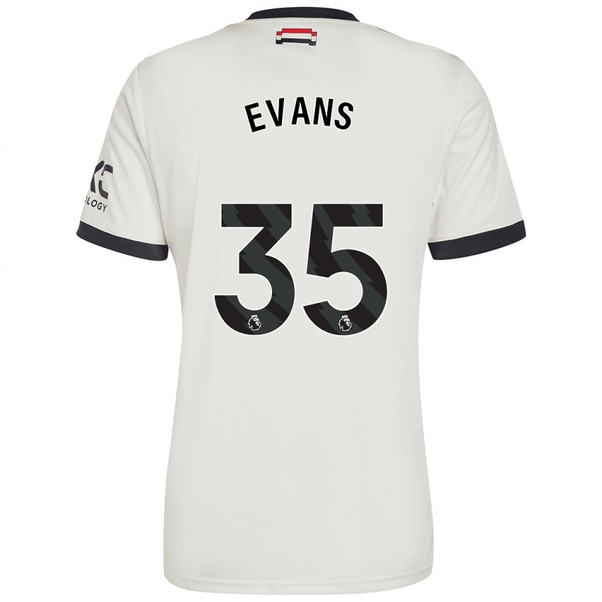 Børn Jonny Evans #35 Råhvid Tredje Sæt Spillertrøjer 2024/25 Trøje T-Shirt