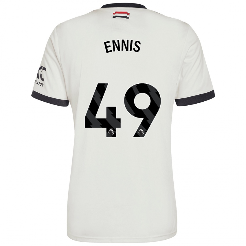 Børn Ethan Ennis #49 Råhvid Tredje Sæt Spillertrøjer 2024/25 Trøje T-Shirt