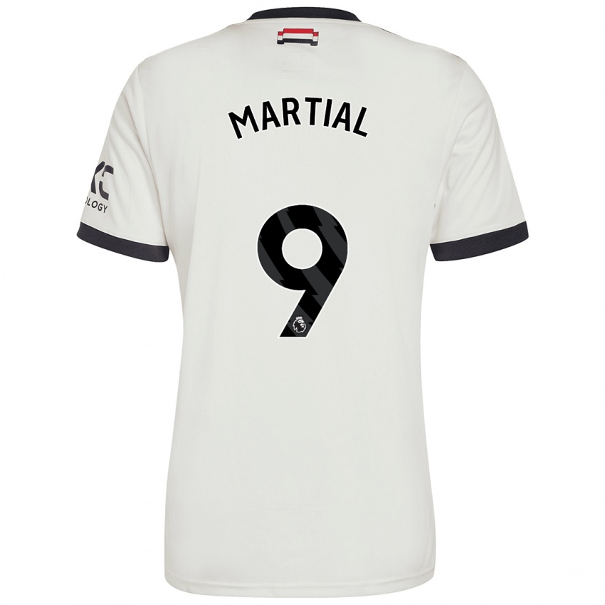 Børn Anthony Martial #9 Råhvid Tredje Sæt Spillertrøjer 2024/25 Trøje T-Shirt